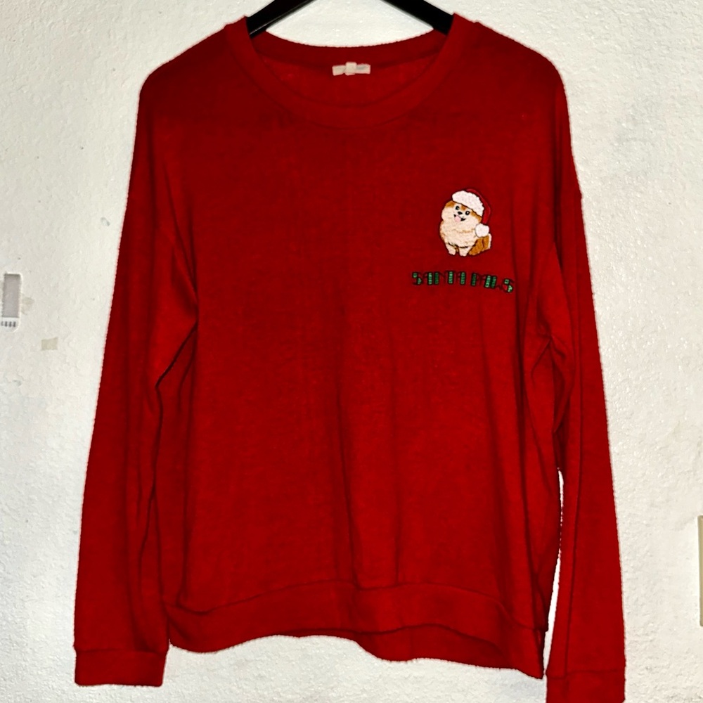 Red Santa Paws Embroidered Dog Christmas Sweater